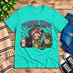 Voodoo Vibes Premium T-Shirt in heather sea green, flat lay