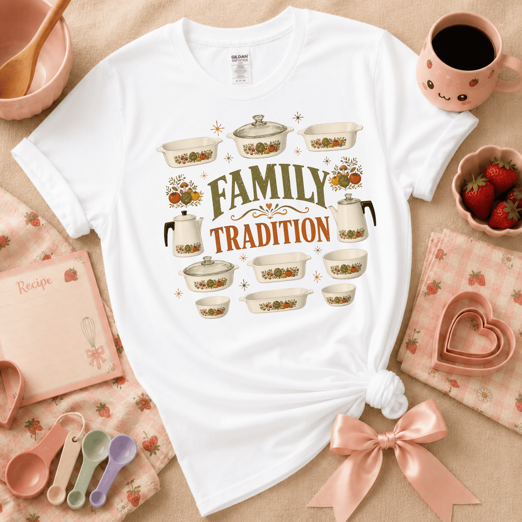 Family Tradition White | Cute Food Graphic T-Shirt