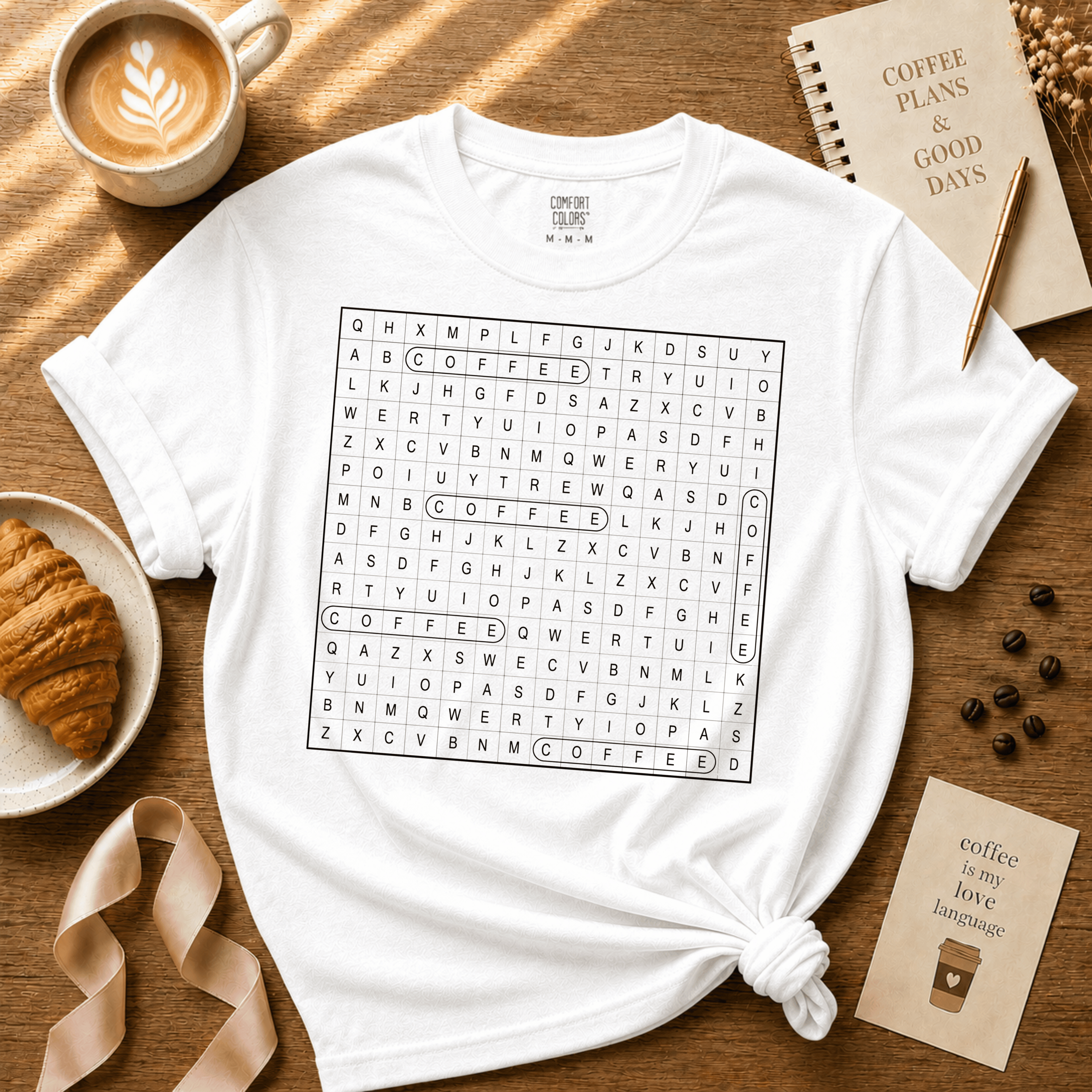Coffee Crossword | Coffee Lover Graphic T-Shirt