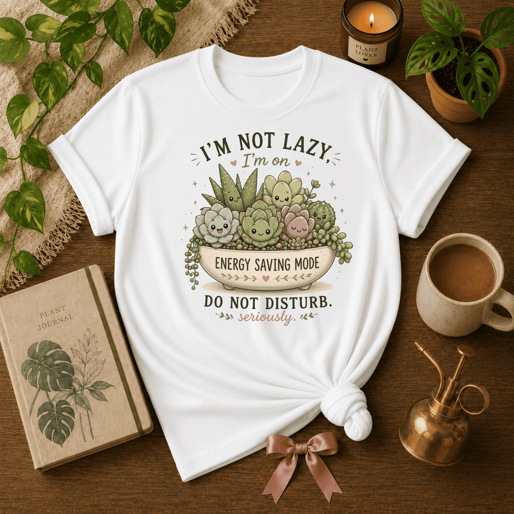 Energy Saving Mode | Plant Lover Graphic T-Shirt