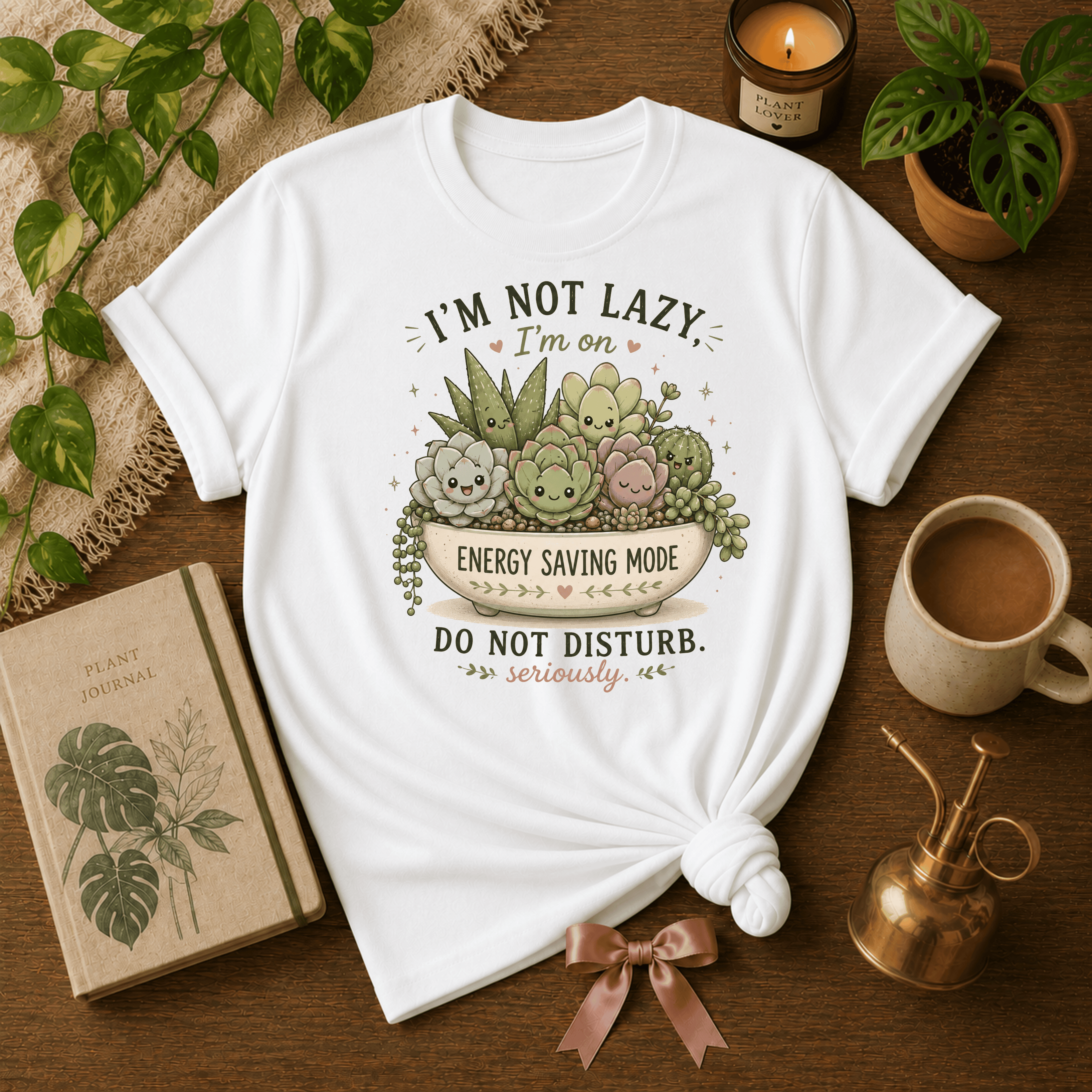 Energy Saving Mode | Plant Lover Graphic T-Shirt