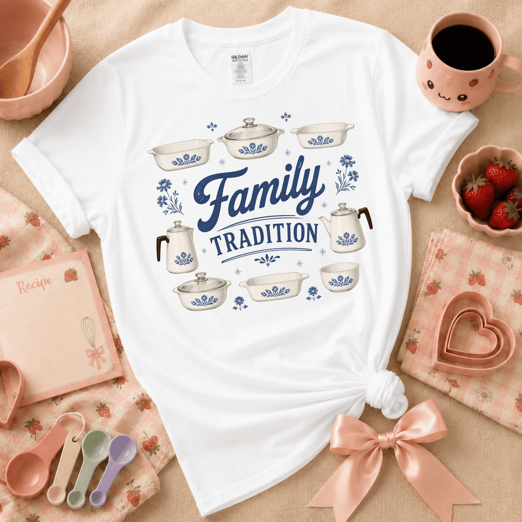 Family Tradition Blue | Cute Food Graphic T-Shirt