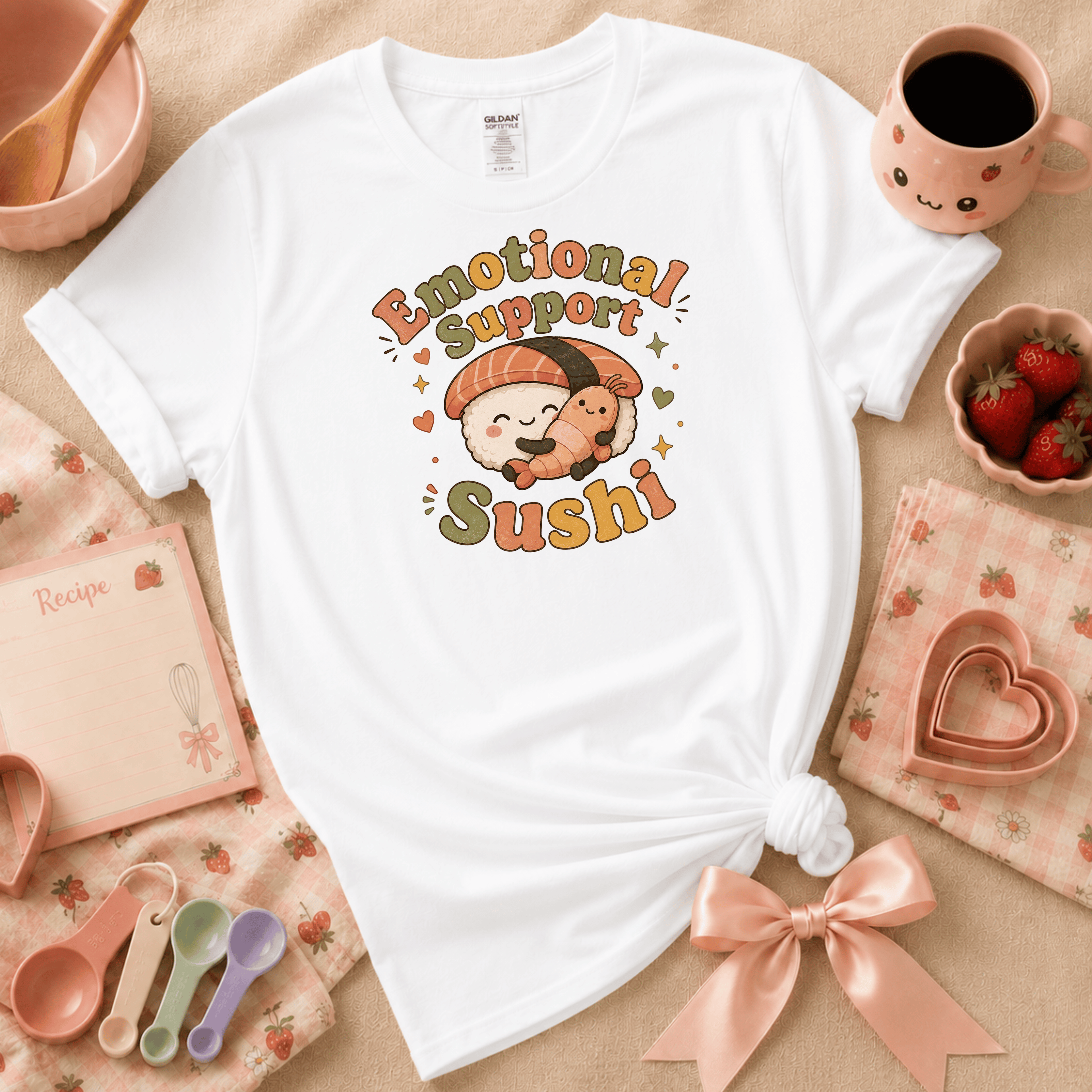 Emotional Support Sushi | Cute Food Graphic T-Shirt