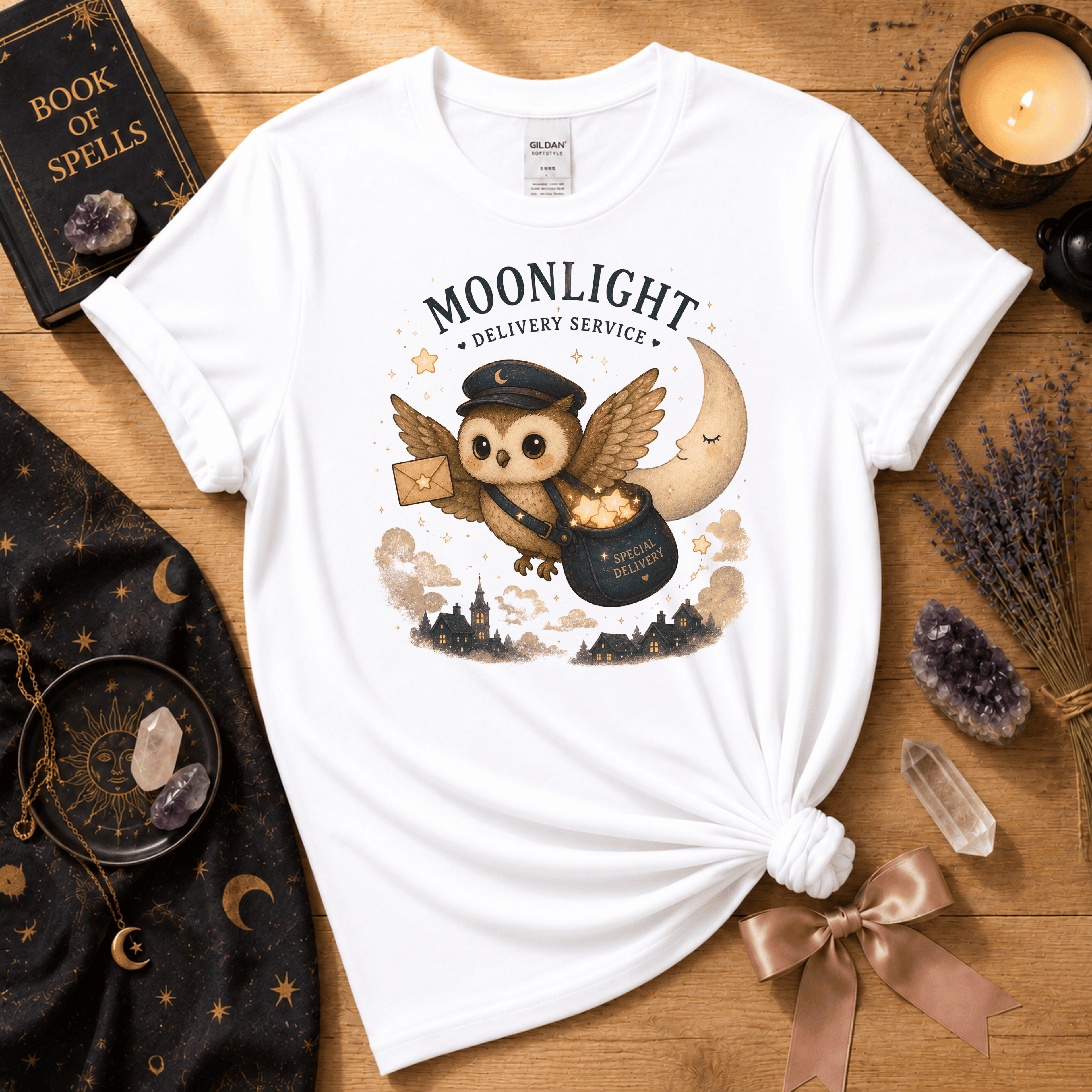 Moonlight Delivery | Celestial Graphic T-Shirt