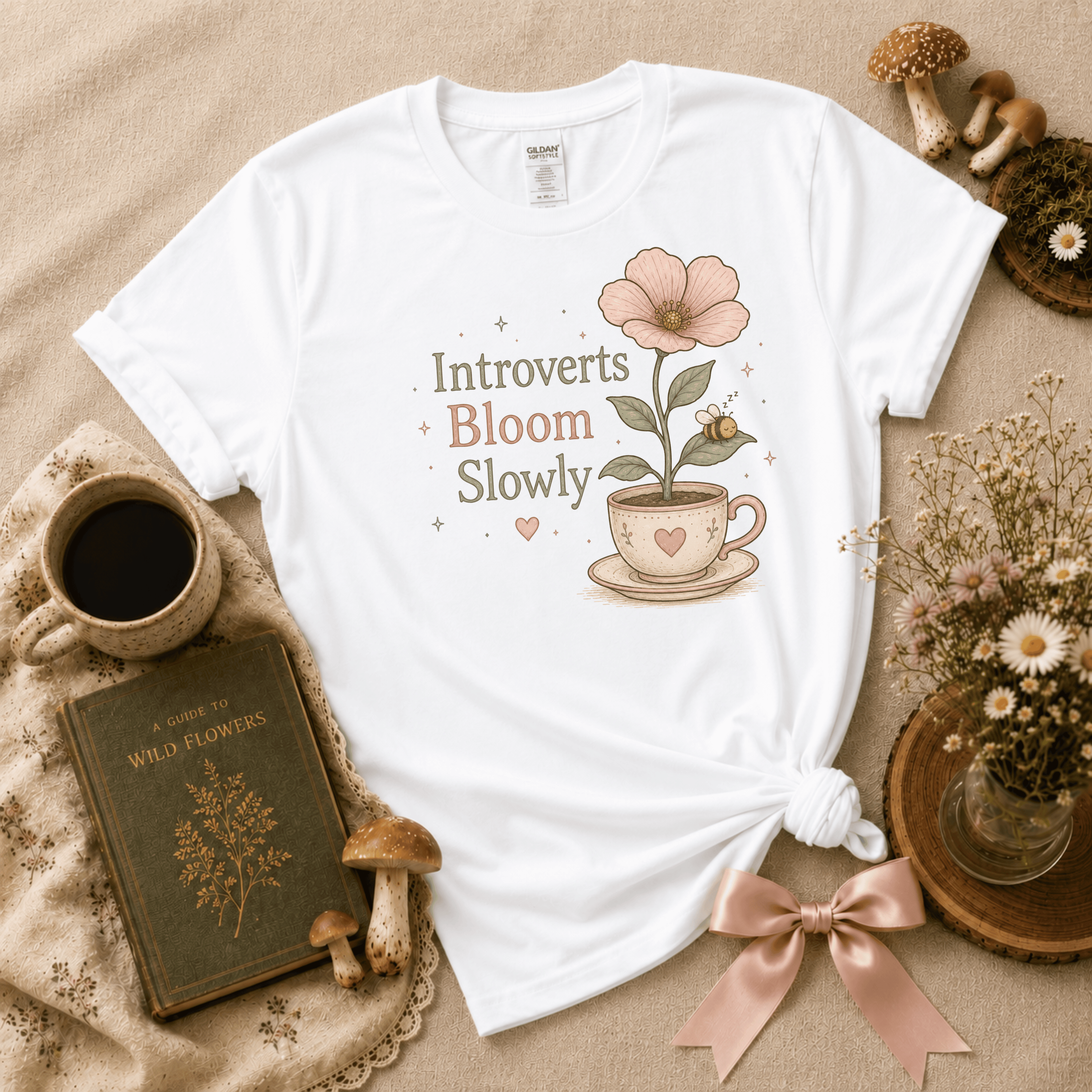 Introverts Bloom Slowly | Cottagecore Graphic T-Shirt