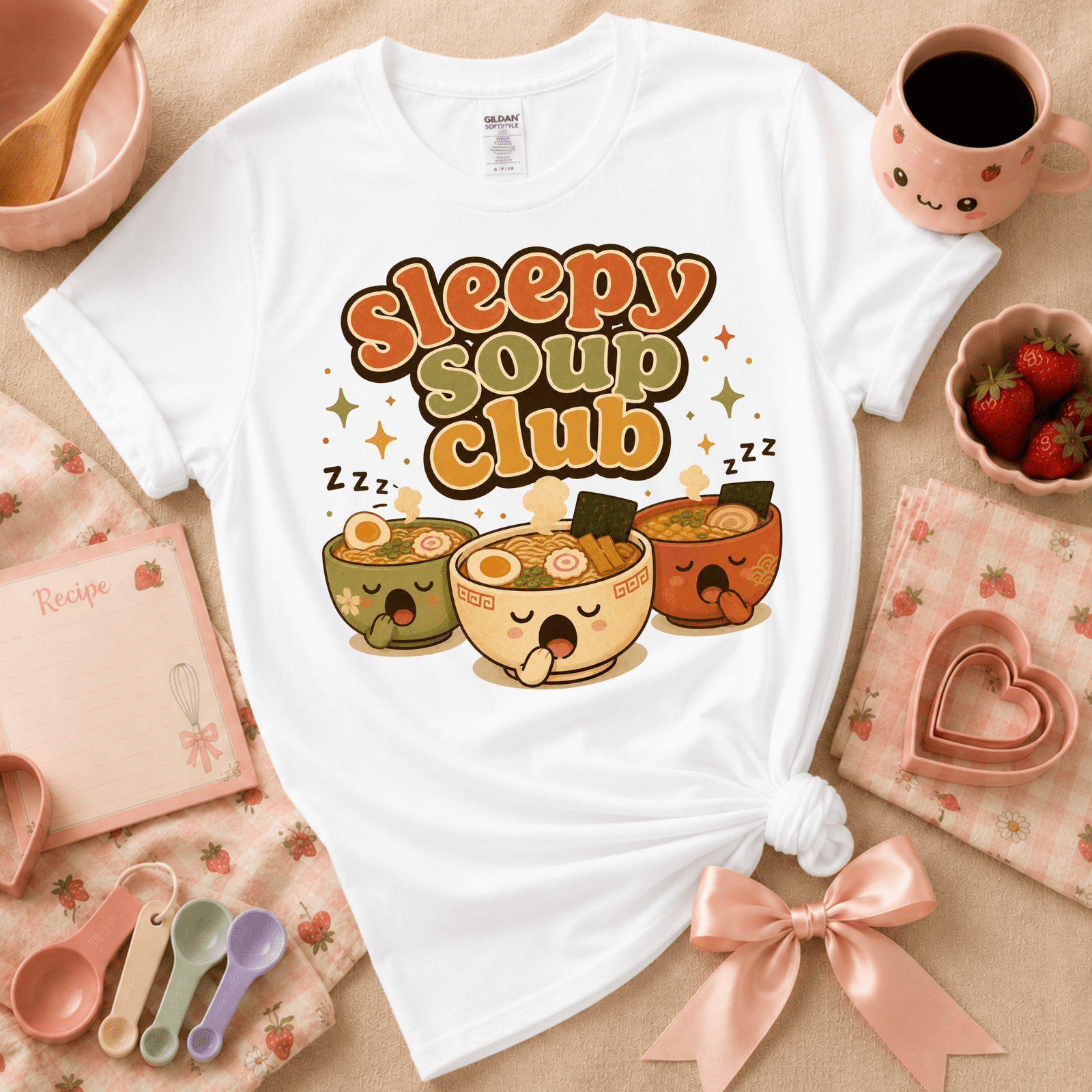 Sleepy Soup Club | Cute Food Graphic T-Shirt