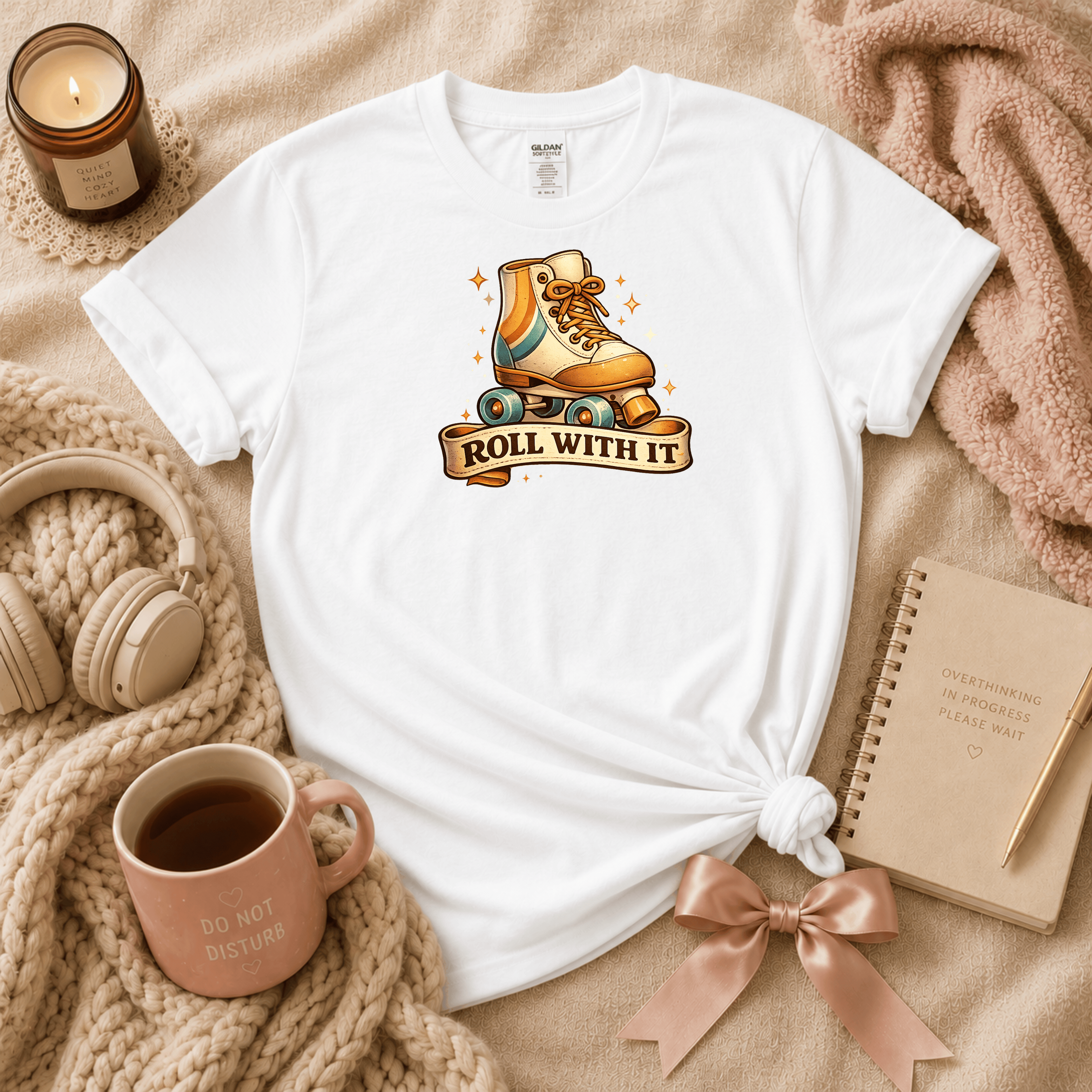 Roll With It Roller-skate | Cute Food Graphic T-Shirt