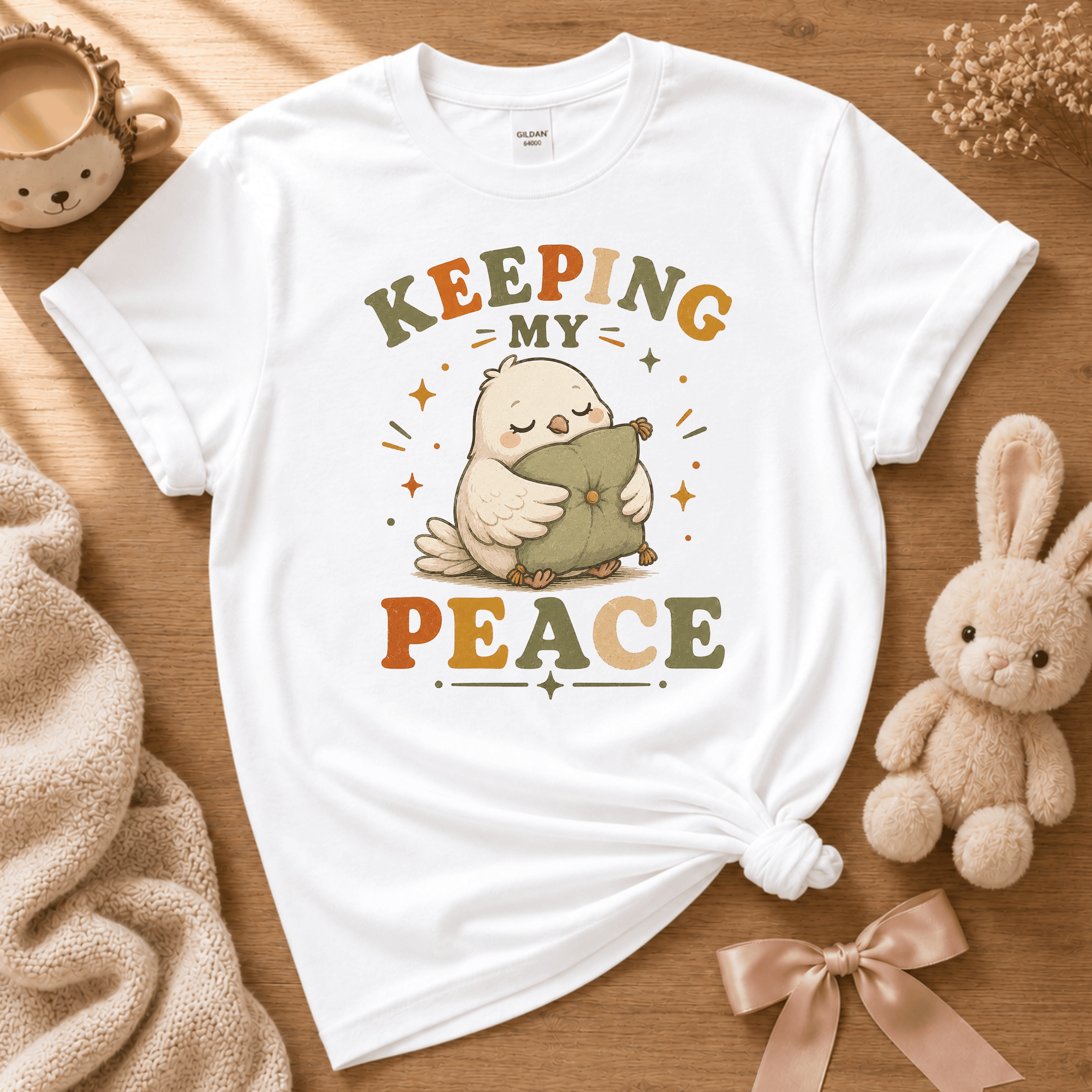 Keeping My Peace | Cute Animal Graphic T-Shirt