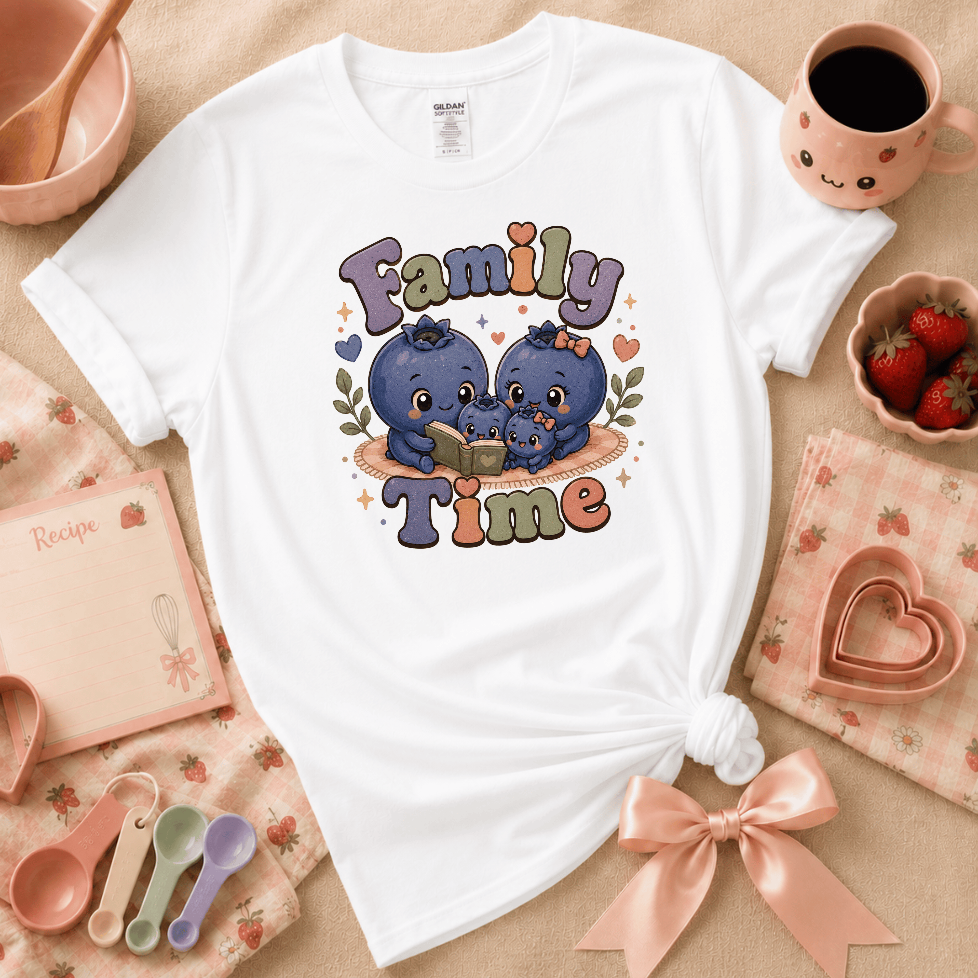 Family Time | Cute Food Graphic T-Shirt