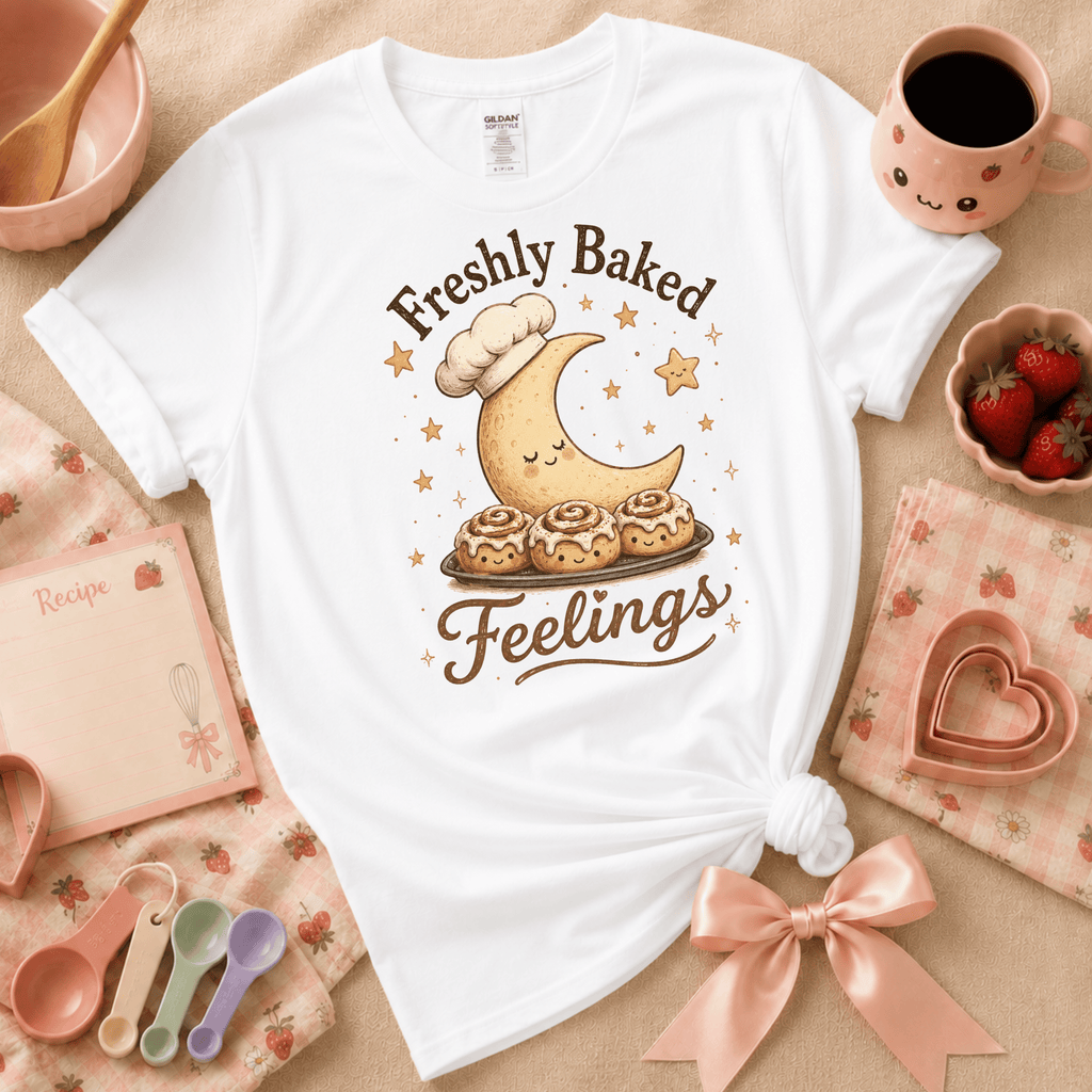 Freshly Baked Feelings | Cute Food Graphic T-Shirt
