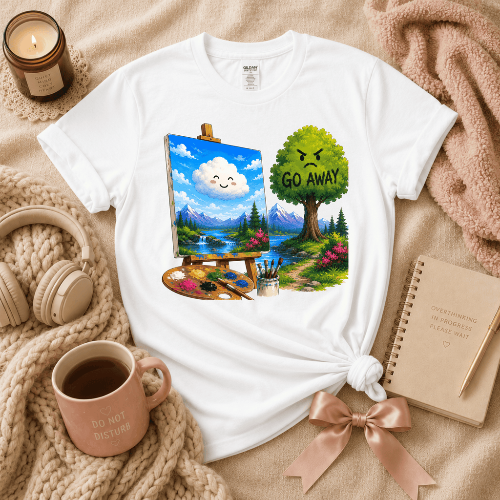 Happy Little Cloud | Funny Introvert Graphic T-Shirt