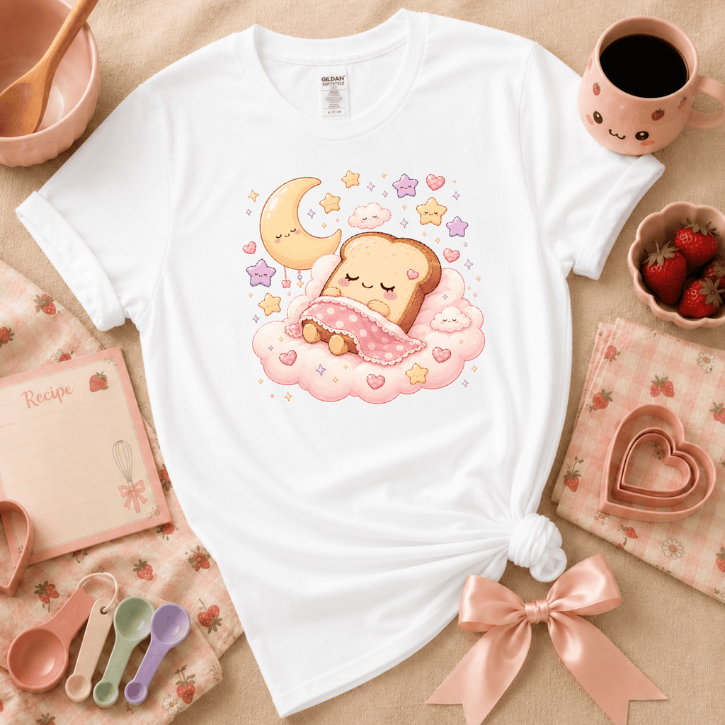 Sleeping Toast | Cute Food Graphic T-Shirt