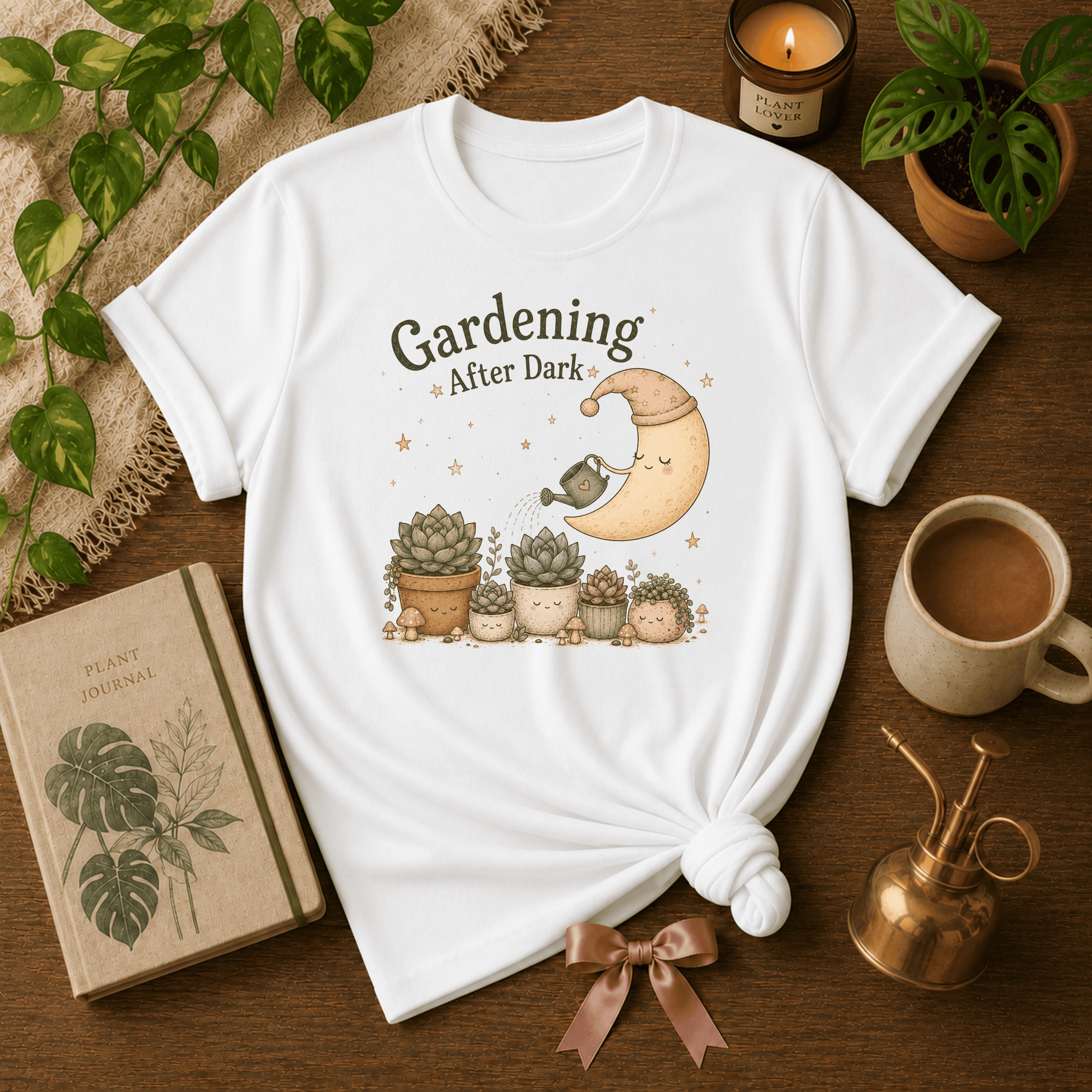 Gardening In The Dark | Plant Lover Graphic T-Shirt