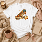 Roll With It Skateboard | Cute Food Graphic T-Shirt