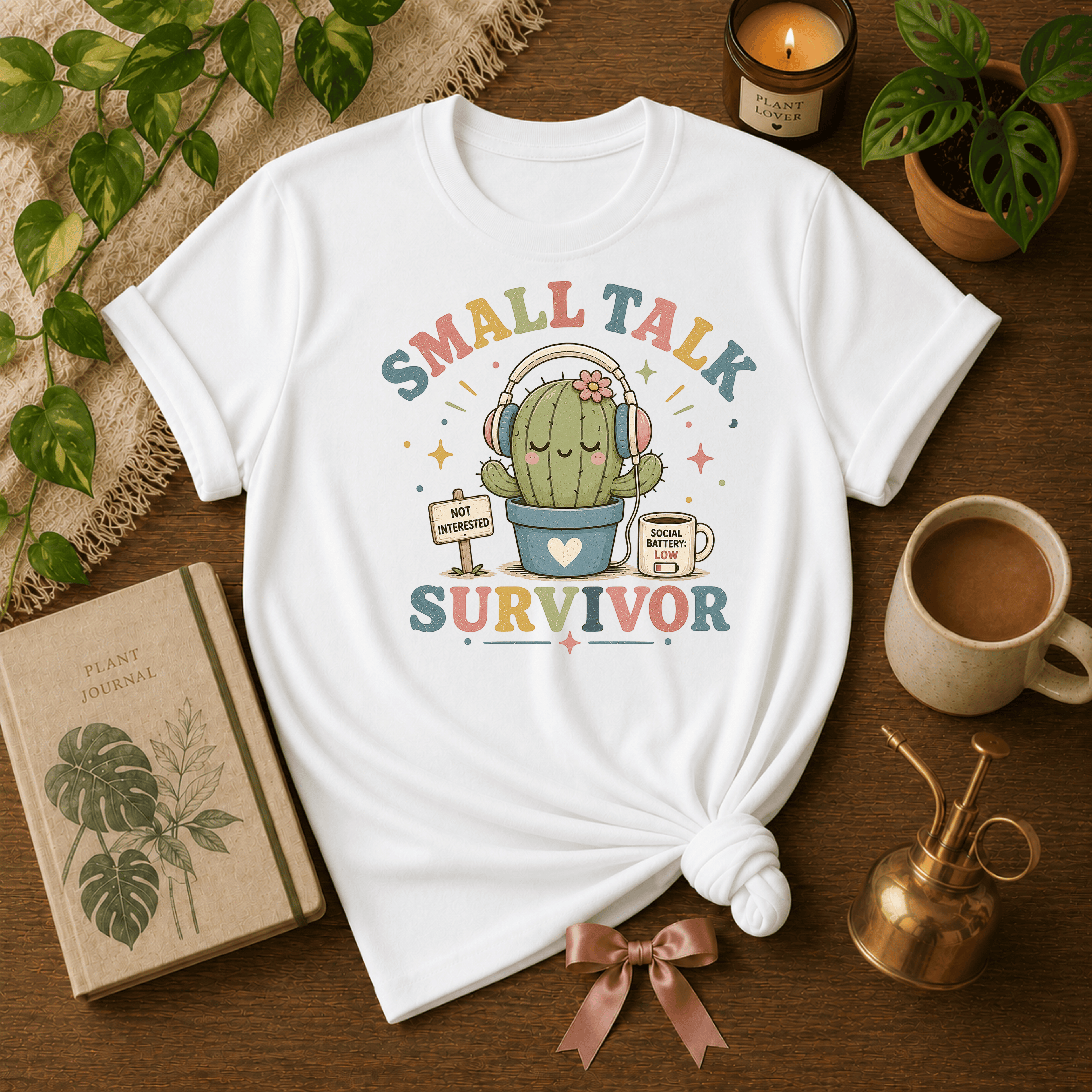 Small Talk Survivor | Plant Lover Graphic T-Shirt
