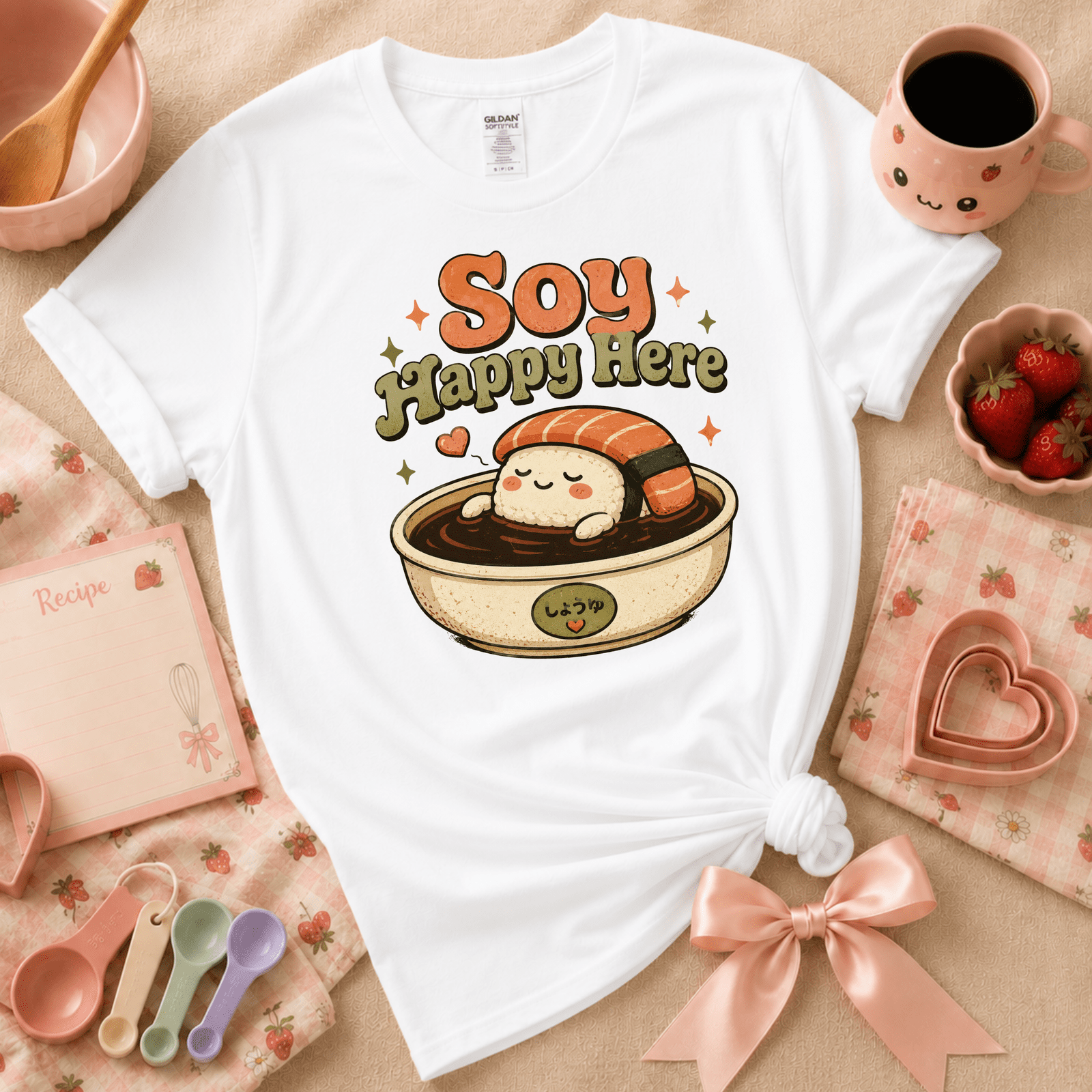 Soy Happy Here | Cute Food Graphic T-Shirt