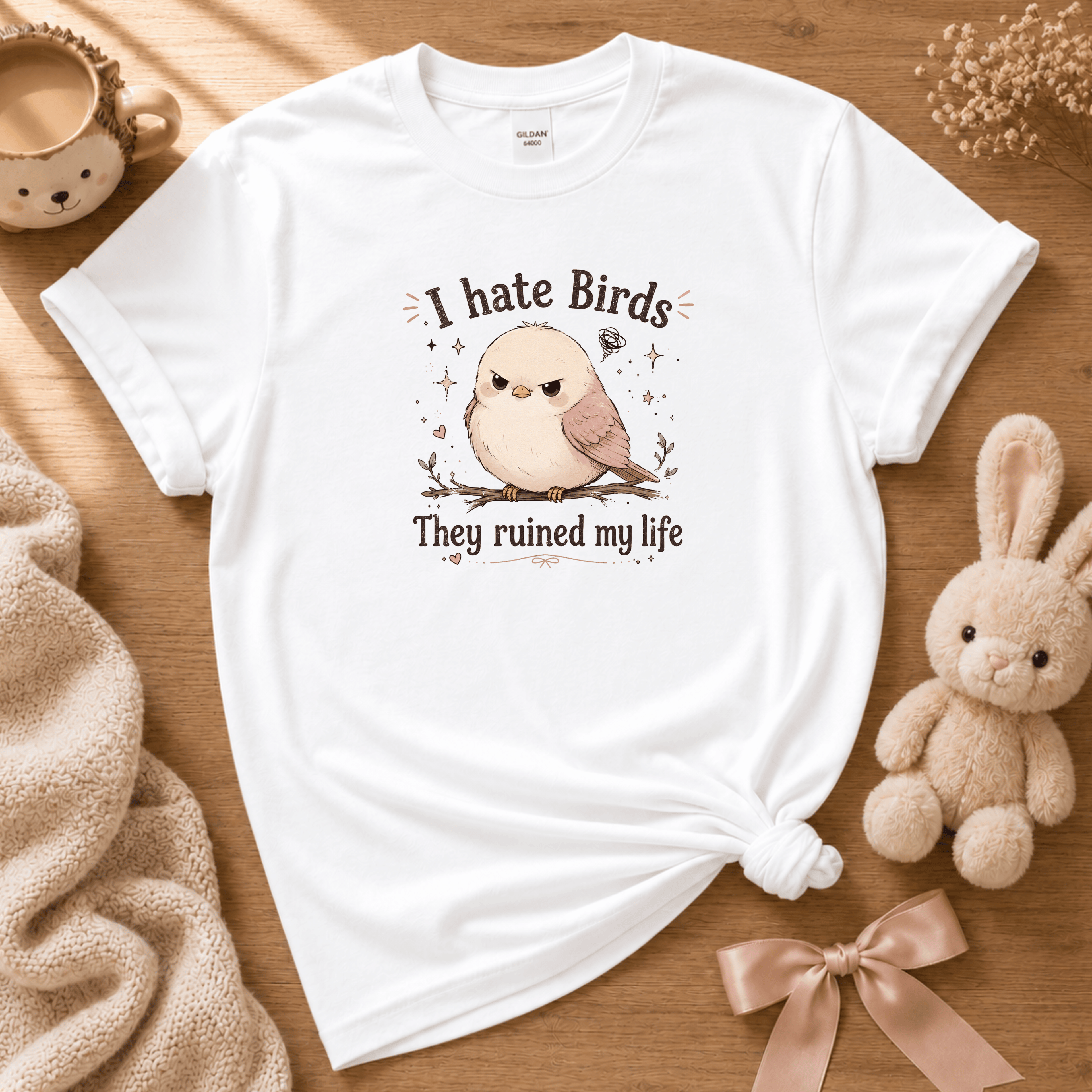 I Hate Birds | Cute Animal Graphic T-Shirt