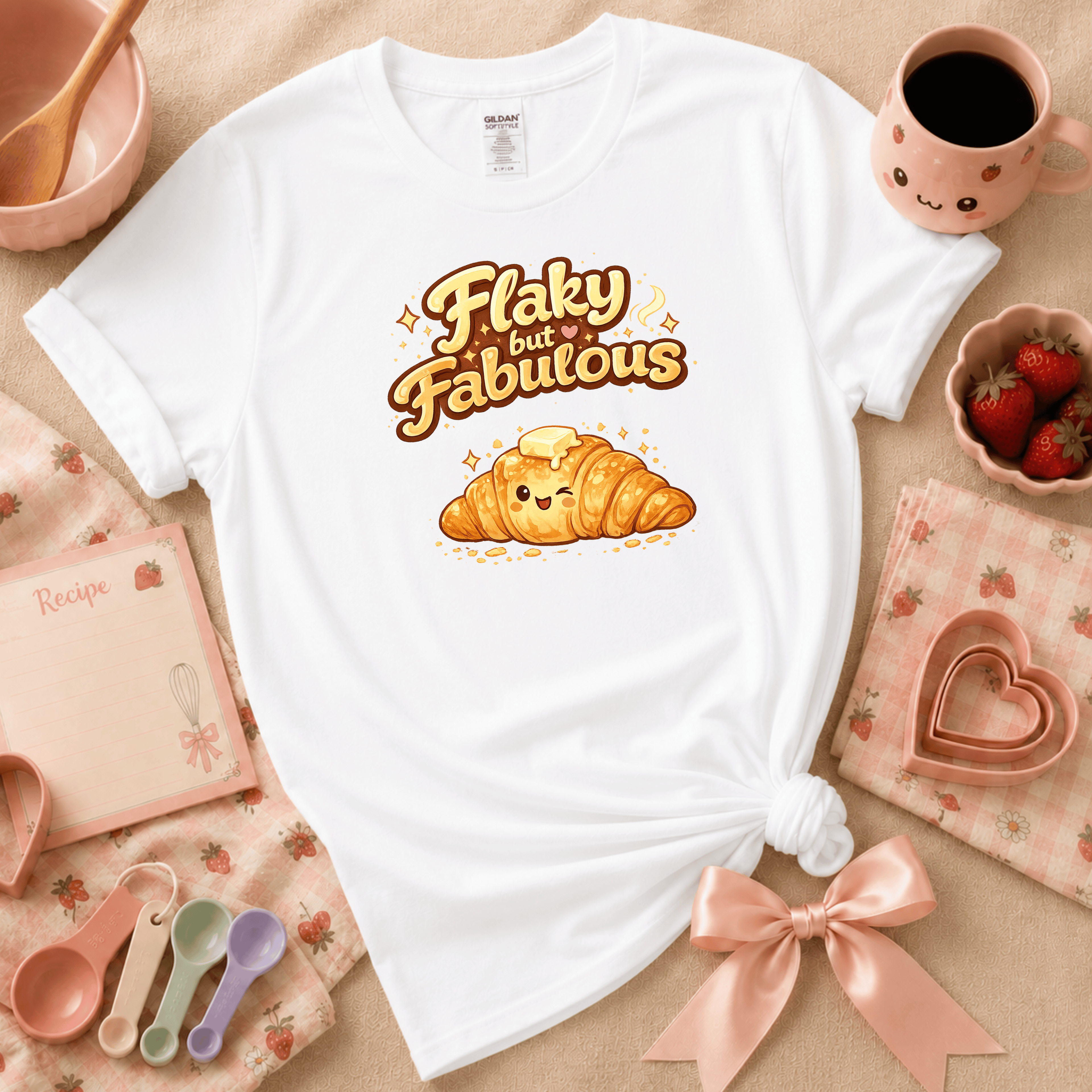 Flaky But Fabulous | Cute Food Graphic T-Shirt