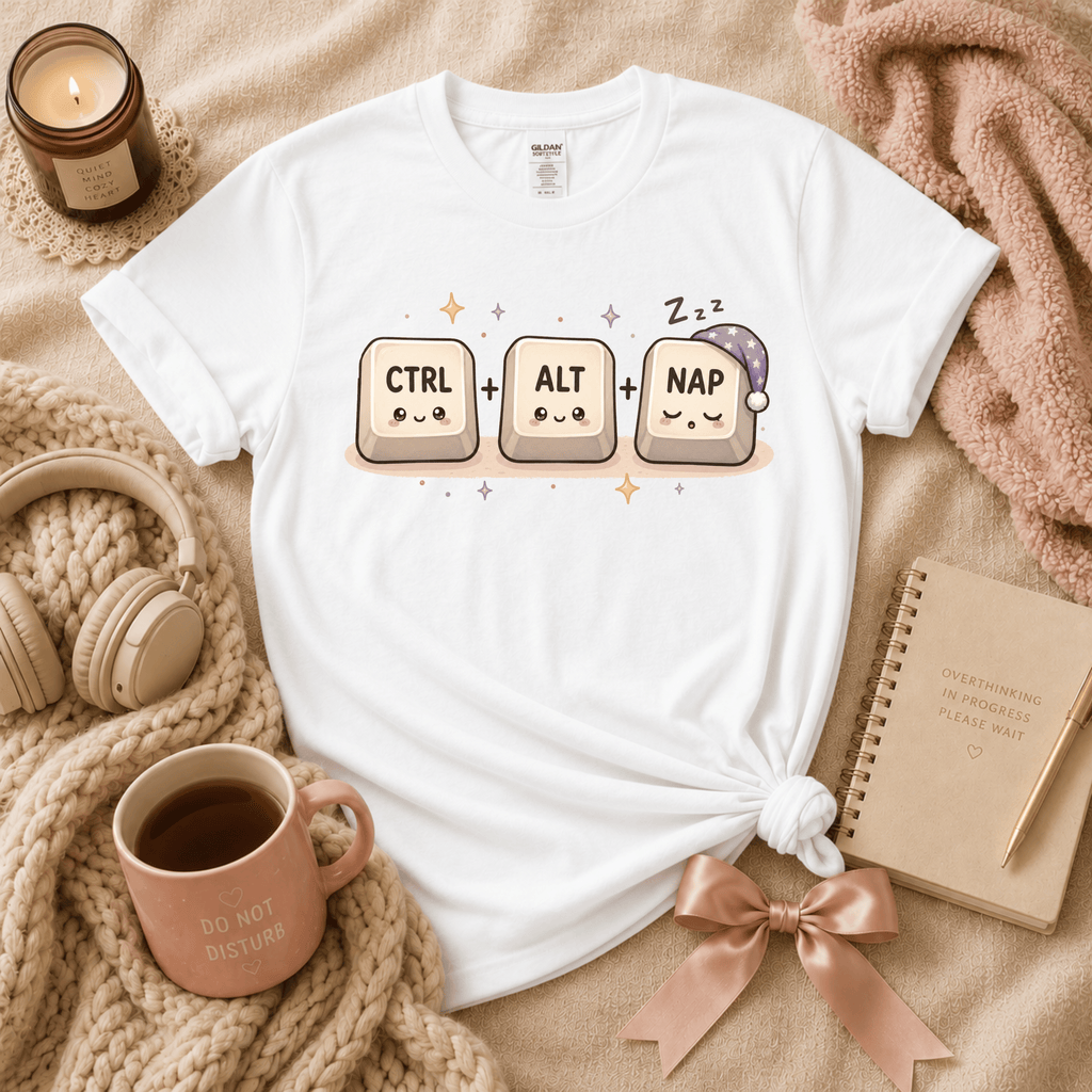 CTRL + ALT + NAP | Funny Introvert Graphic T-Shirt