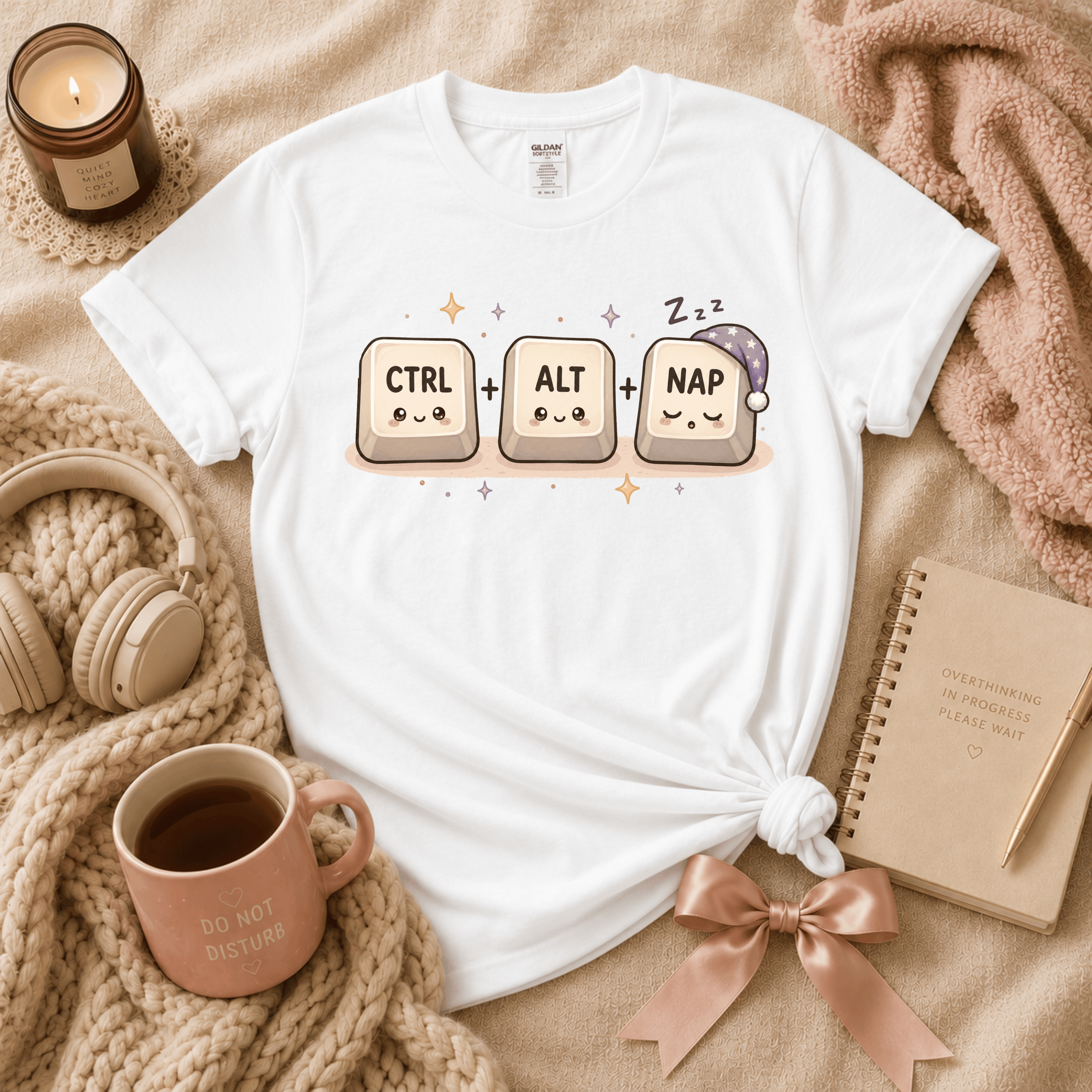 CTRL + ALT + NAP | Funny Introvert Graphic T-Shirt