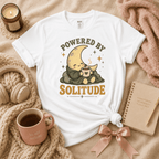 Powered By Solitude | Funny Introvert Graphic T-Shirt