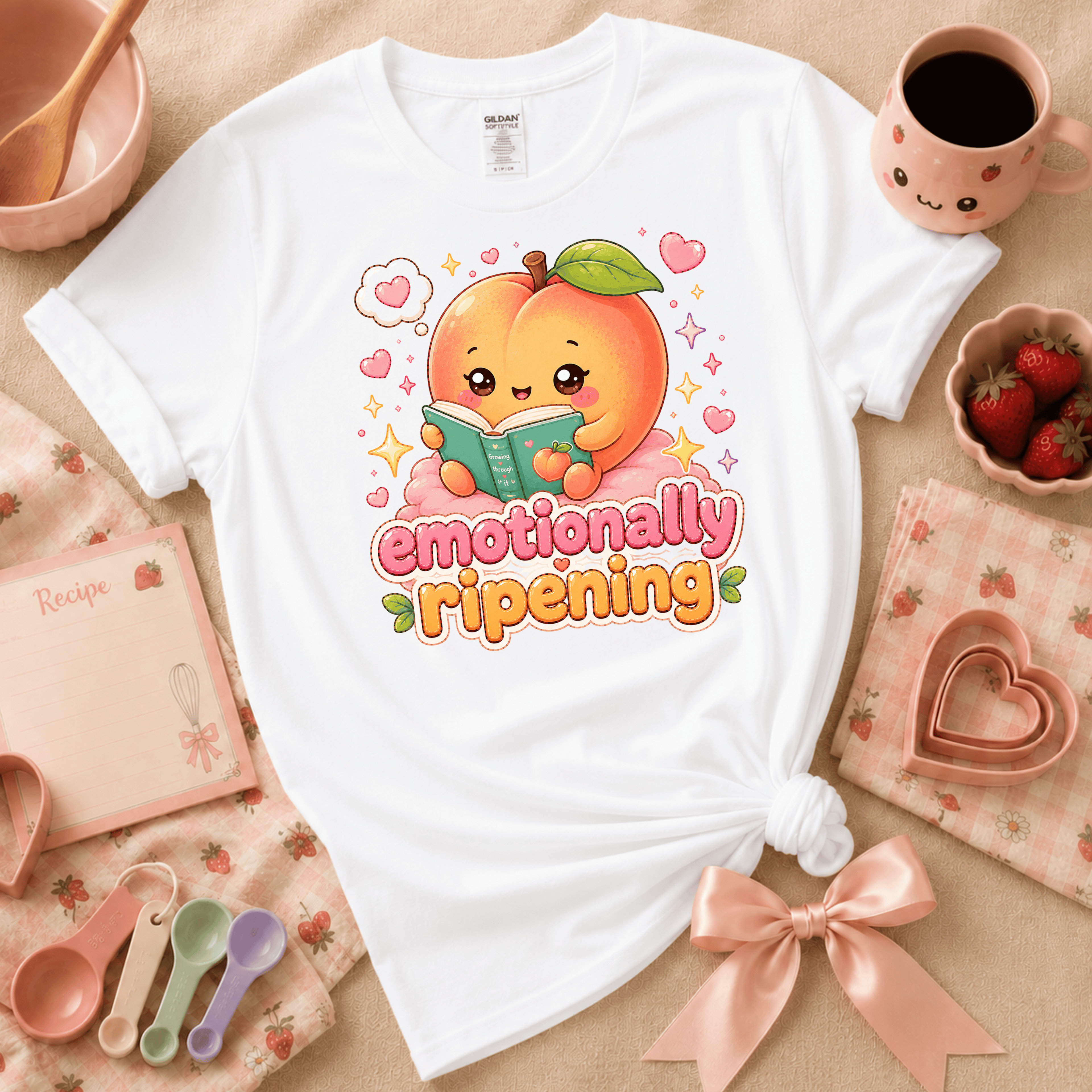 Peach Ripening | Cute Food Graphic T-Shirt