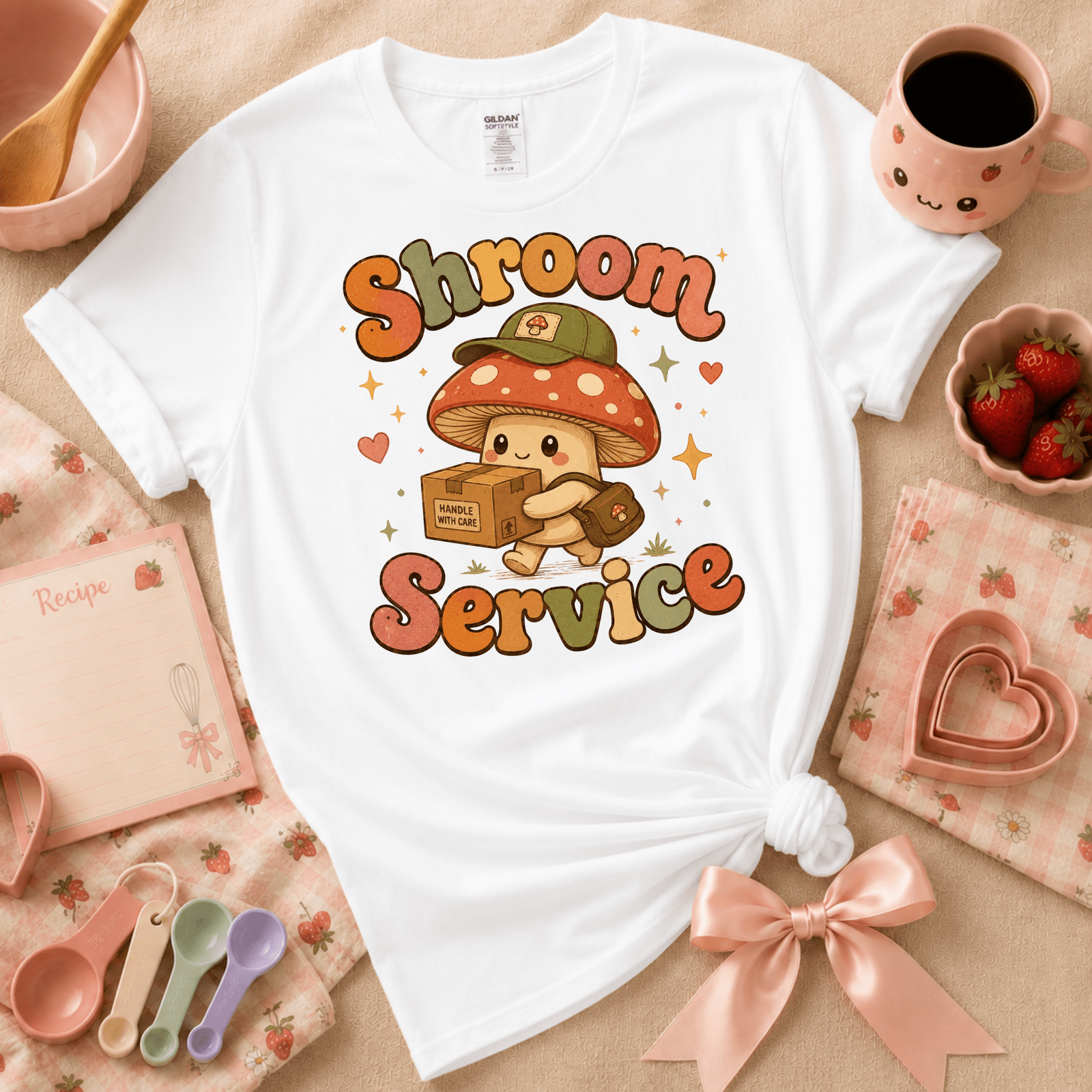 Shroom Service | Cute Food Graphic T-Shirt