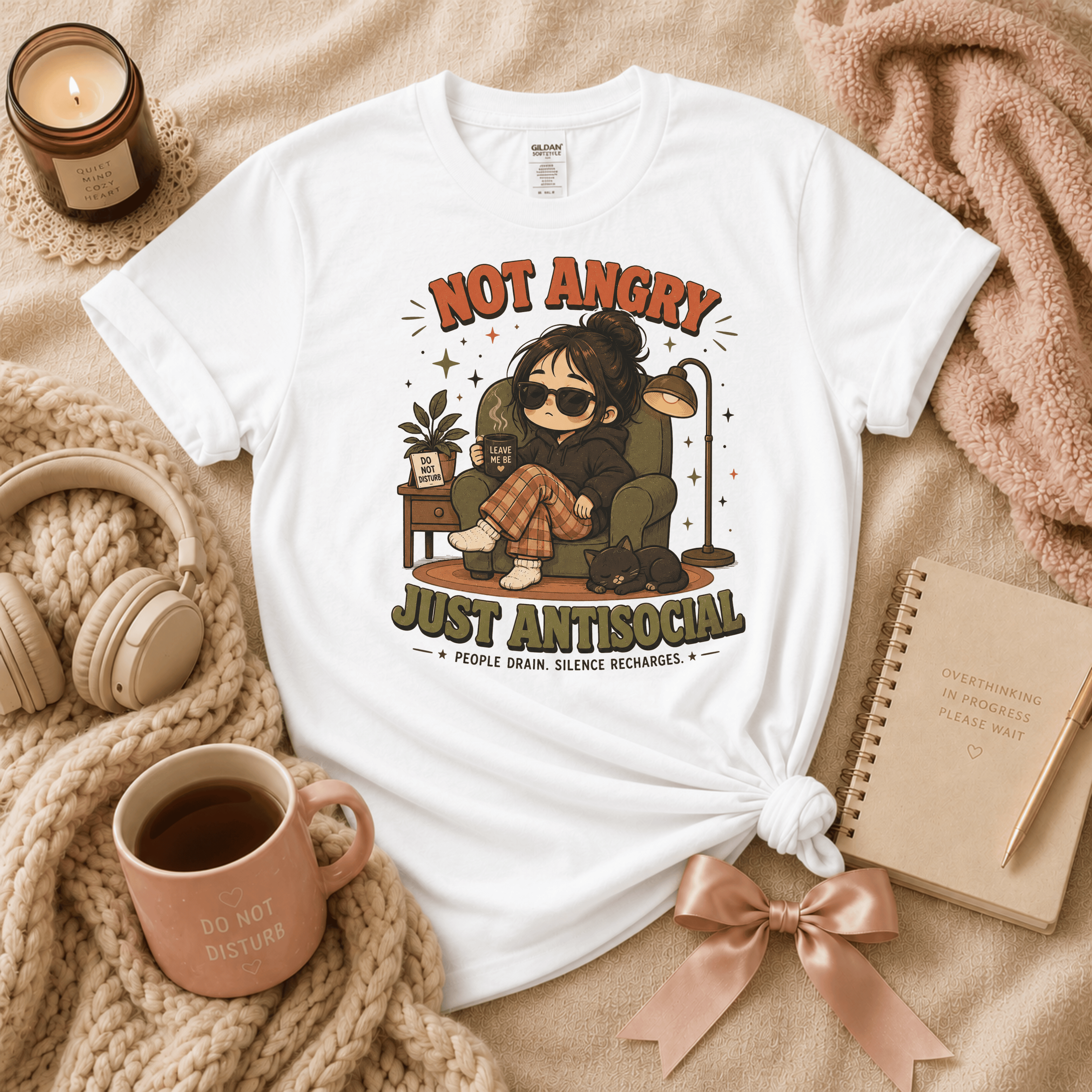 Just Antisocial | Funny Introvert Graphic T-Shirt