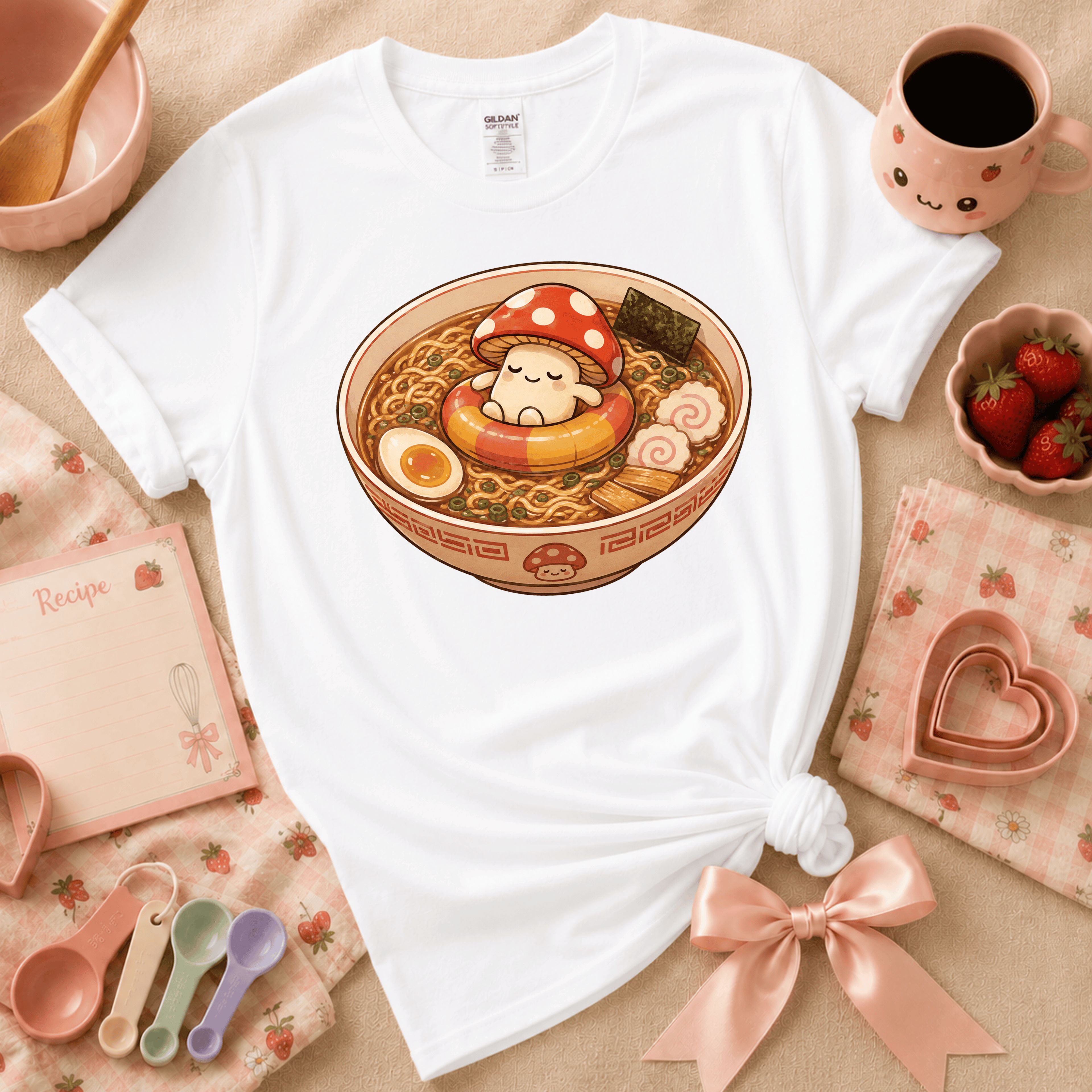 Mushroom Float | Cute Food Graphic T-Shirt