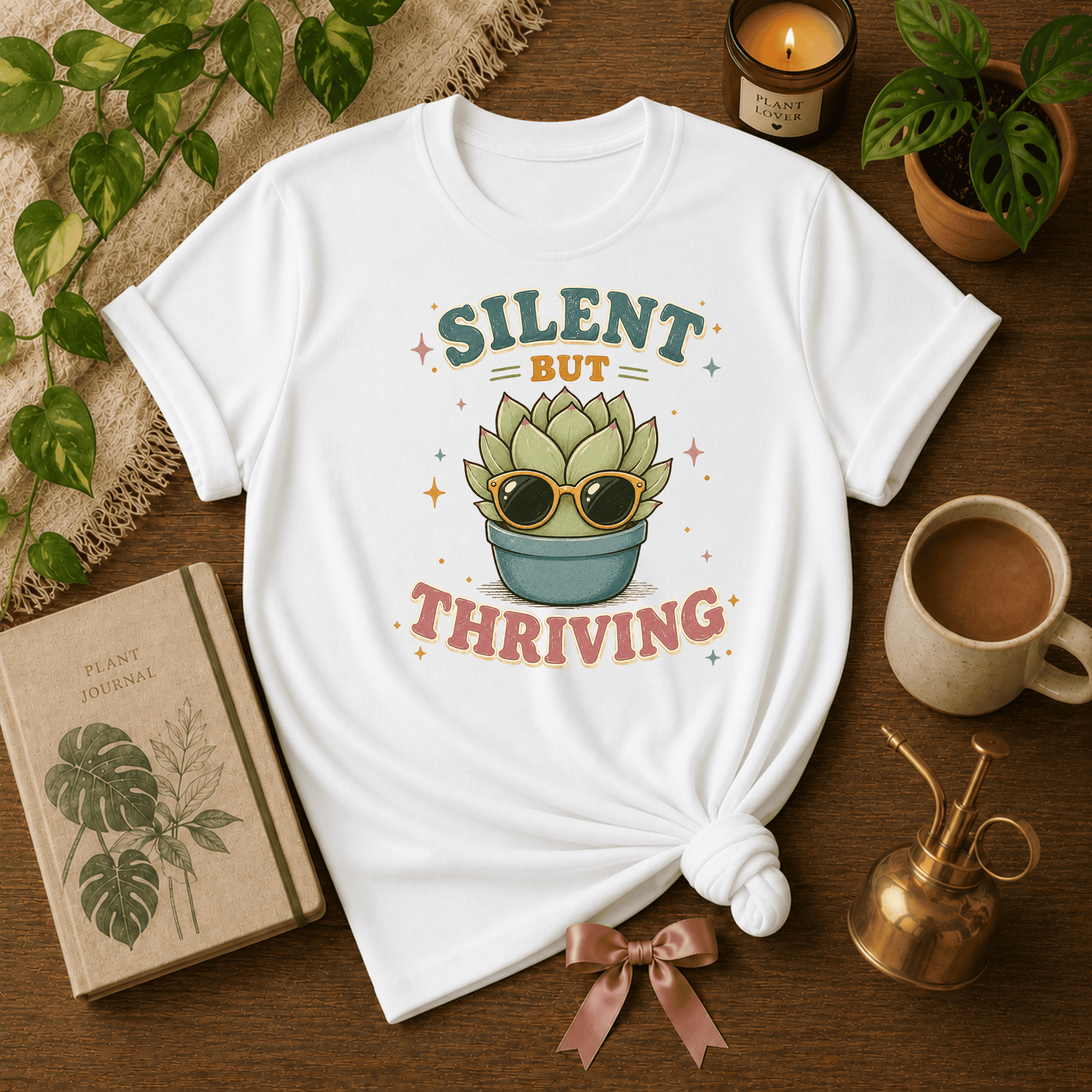 Silent But Thriving | Plant Lover Graphic T-Shirt