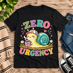 Zero Urgency Premium T-Shirt in vintage black, flat lay