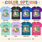 Zero Urgency Premium T-Shirt color chart: Baby Blue, Vintage Black, True Royal, Team Purple, Mint, Lilac, Deep Teal, Berry